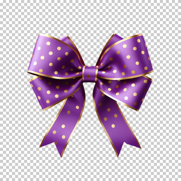 Purple christmas bow isolated on transparent background