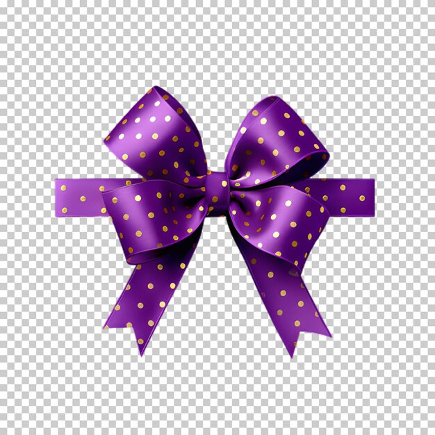 PSD purple christmas bow isolated on transparent background