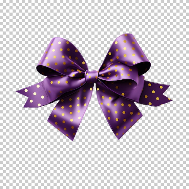 PSD purple christmas bow isolated on transparent background