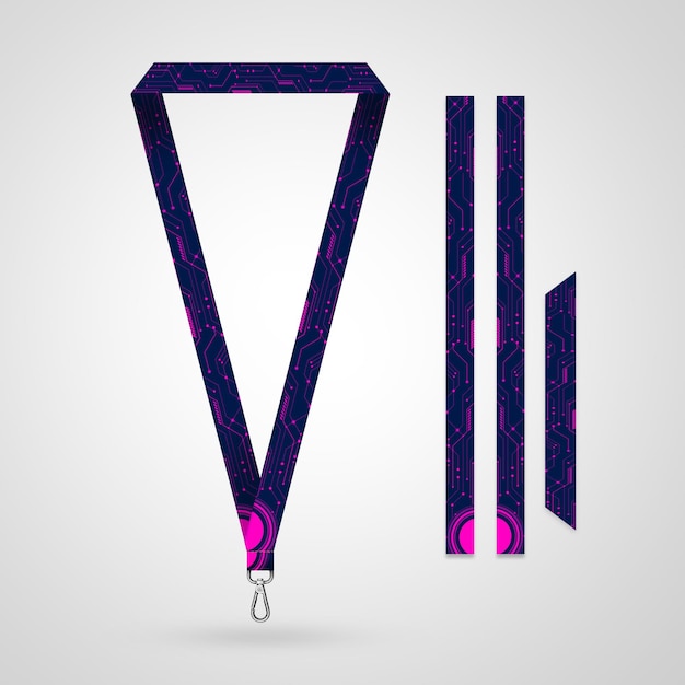 Purple Circuit Board Lanyard