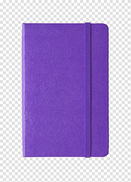 Purple closed notebook isolated on white