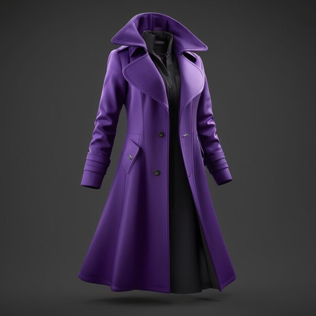 PSD purple coat psd on a dark background