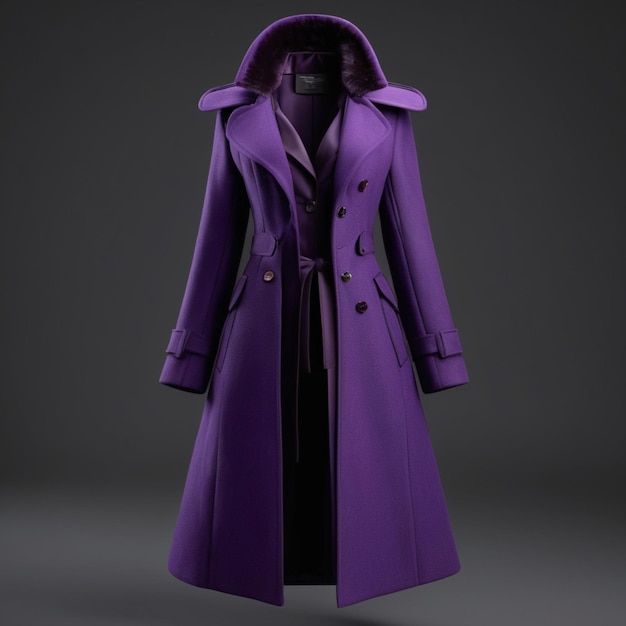 PSD purple coat psd on a dark background