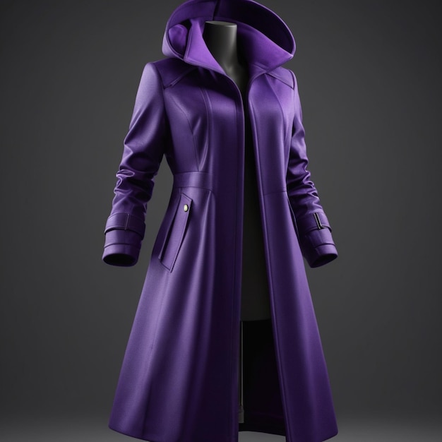 PSD purple coat psd on a dark background