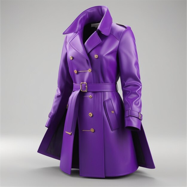 Purple coat psd on a white background