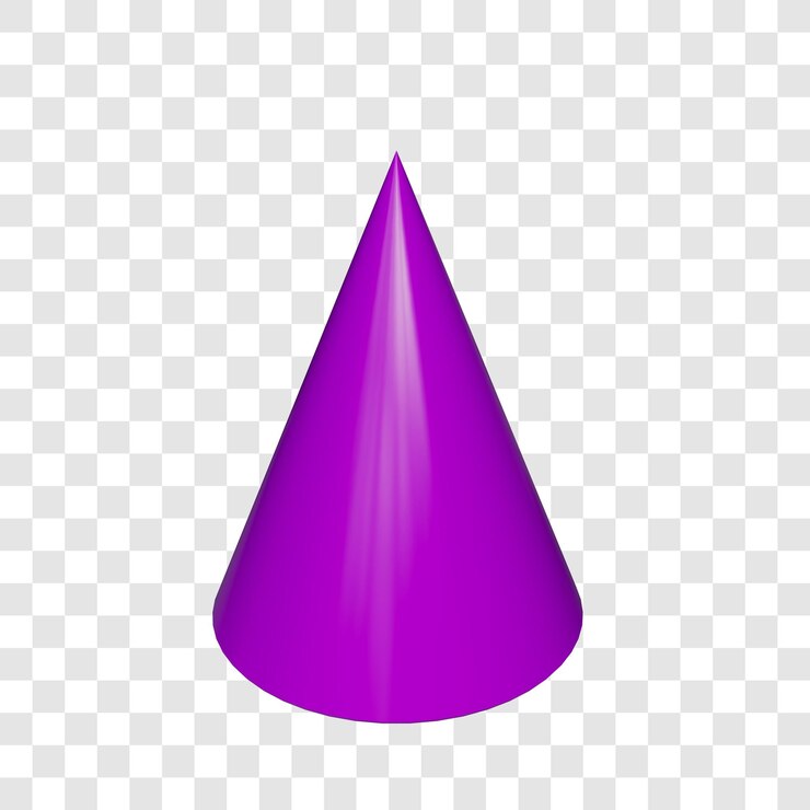 Purple cone isolated on transparent background