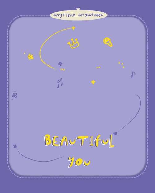 a purple cover with the words beautiful you written on it