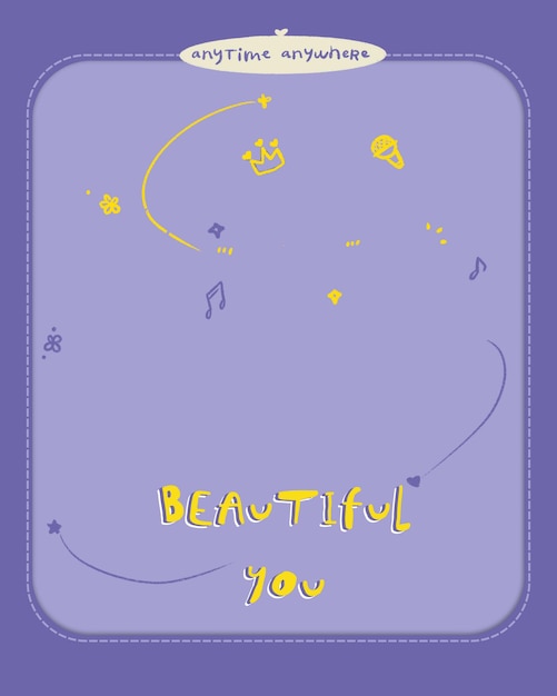 PSD a purple cover with the words beautiful you written on it