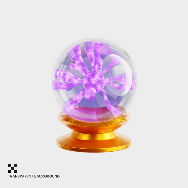 purple crystal ball on golden stand