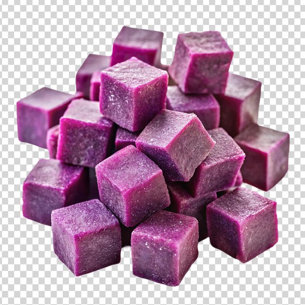 PSD purple cubes stacked on transparent background