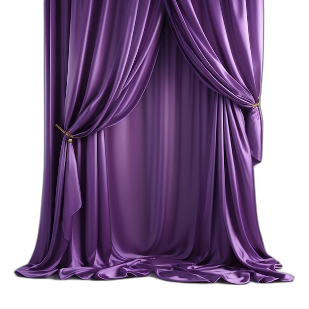 PSD purple curtains psd on a white background