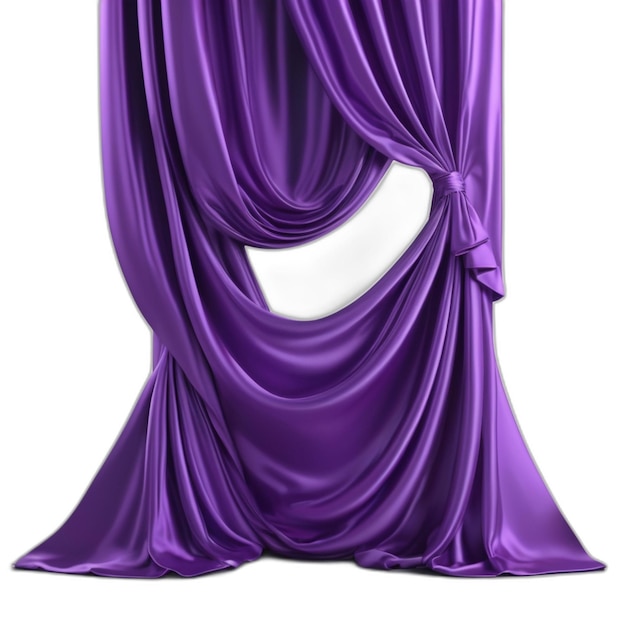 PSD purple curtains psd on a white background