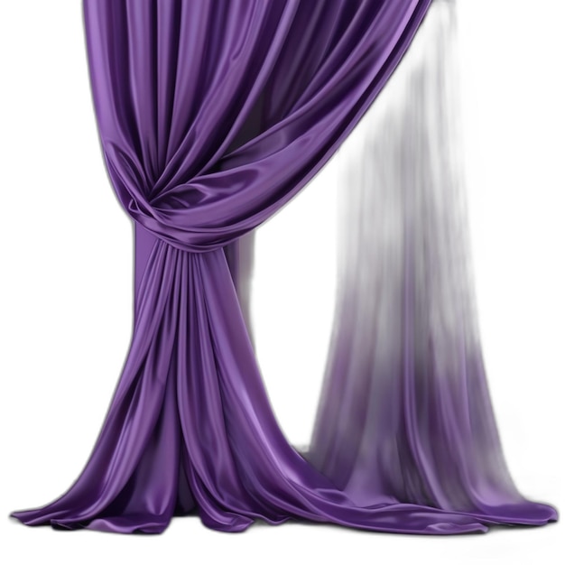 PSD purple curtains psd on a white background