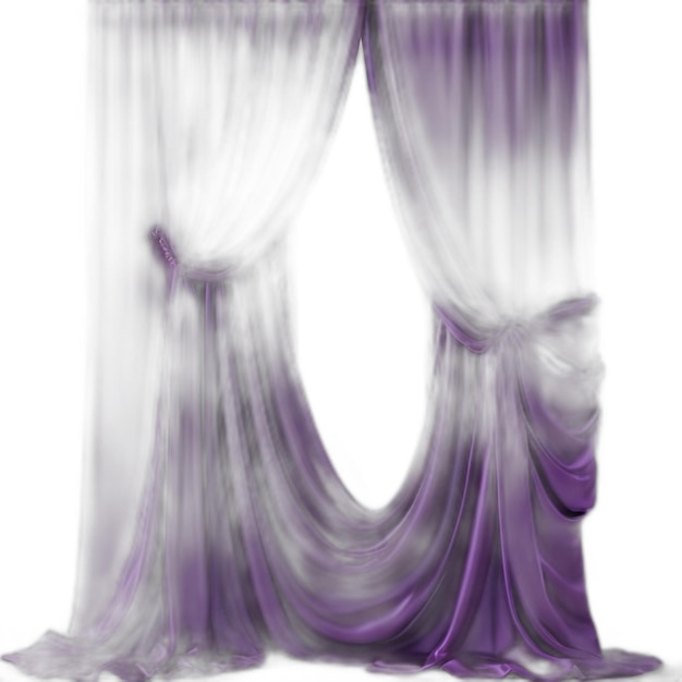 PSD purple curtains psd on a white background
