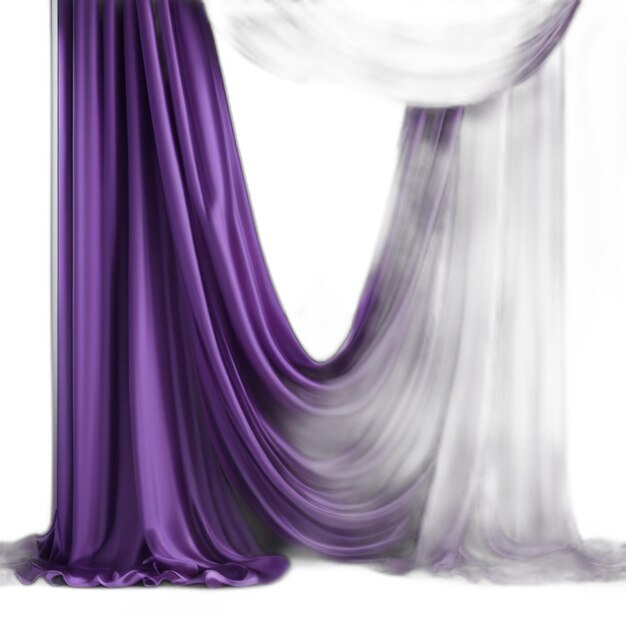 PSD purple curtains psd on a white background