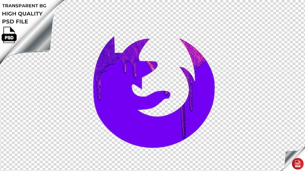PSD Фиолетовый дракон с фиолетовым логотипом на прозрачном фоне