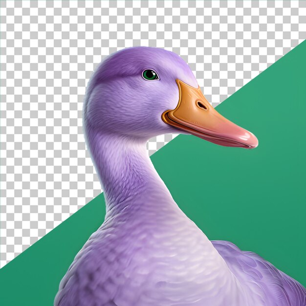 PSD purple duck isolated on transparent background png file