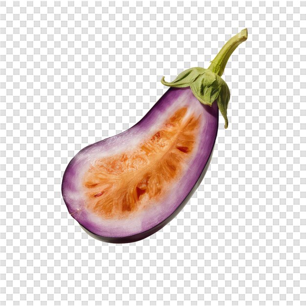 PSD a purple eggplant with a green stem