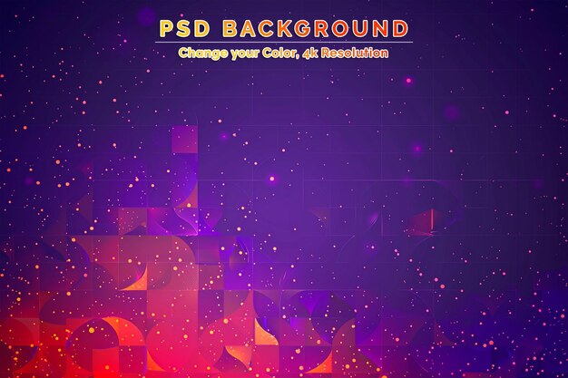 PSD 紫色の祭りの背景とライト