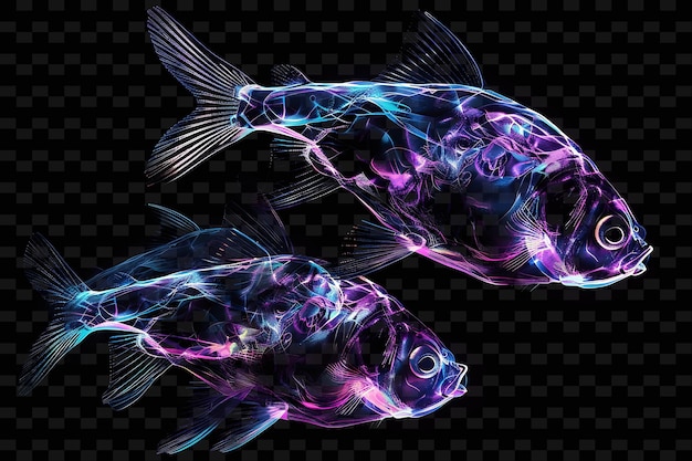 PSD un pesce viola con colorazione viola e blu
