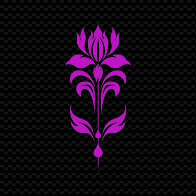 PSD purple flower on a black background