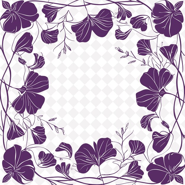 A purple flower design with a white background with a place for text