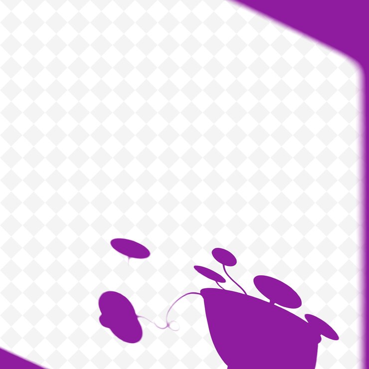 PSD a purple flower pot with the words quot pot quot on it