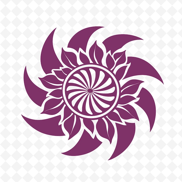 PSD a purple flower with a design in the center