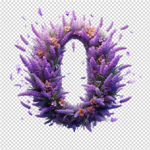 PSD a purple flower with the letter a on it