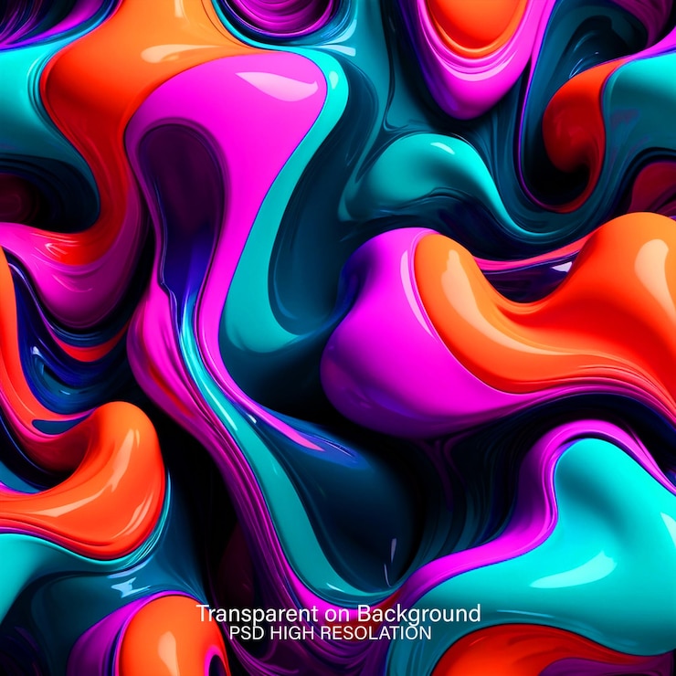 PSD purple fluid art background on transparent background