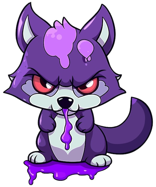 PSD a purple fox with purple paint on it
