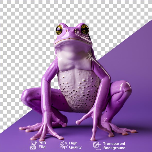 PSD 紫色のカエルは透明な背景に隔離されている png ファイルを含みます