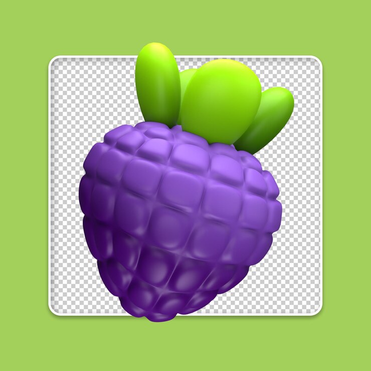 PSD a purple fruit with a purple eggplant on it