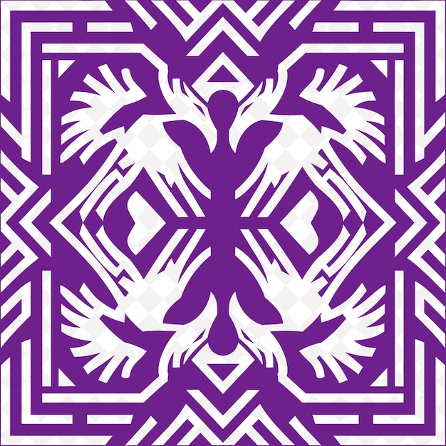 PSD purple geometric pattern with a white dove on a purple background