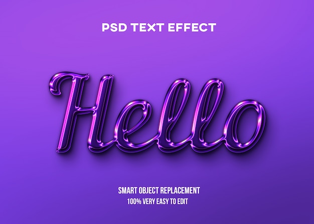 Purple glossy text effect