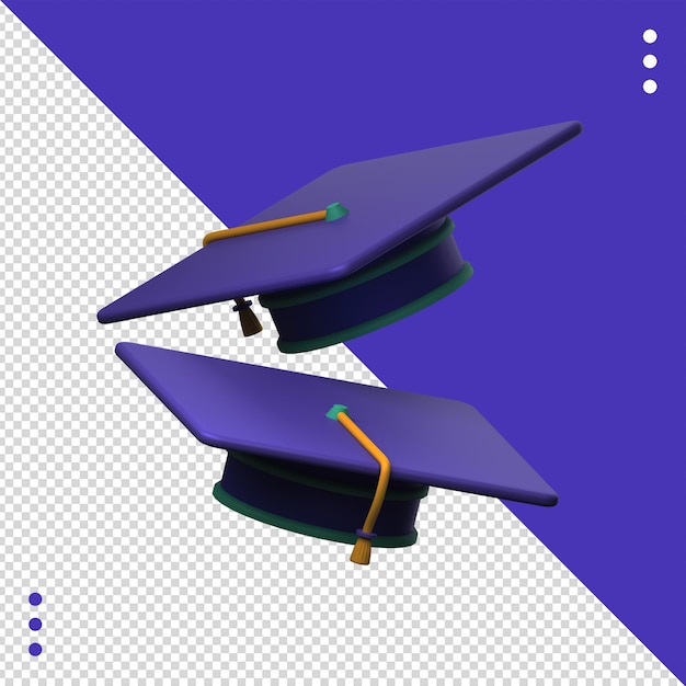 A purple graduation cap with the word graduation on it.