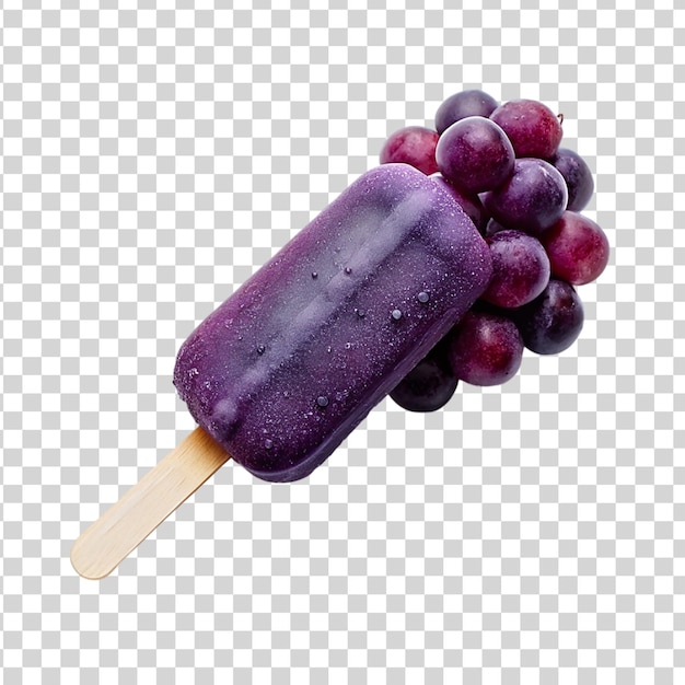 PSD popsicle d'uva viola isolato su uno sfondo trasparente