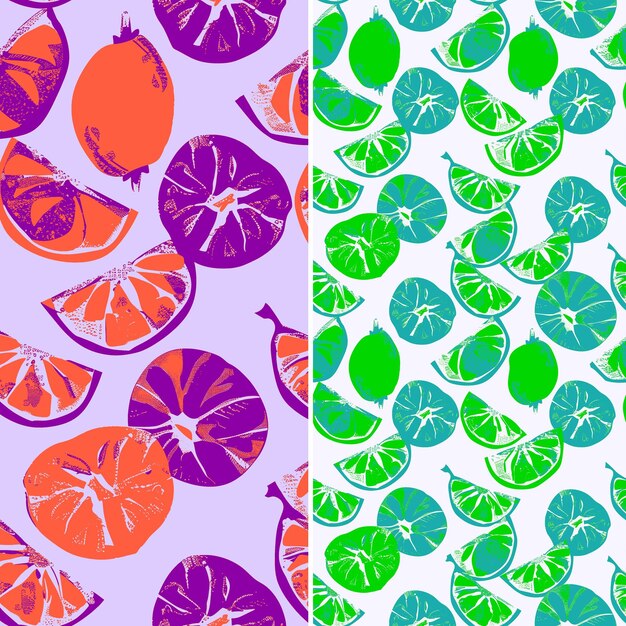 PSD a purple and green grapefruit with orange slices on the front