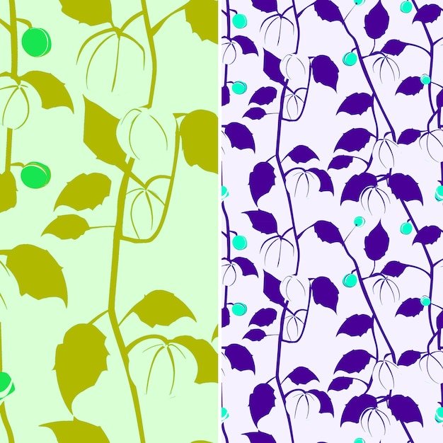 PSD le foglie viola e verdi e i fiori viola sono viola e verde