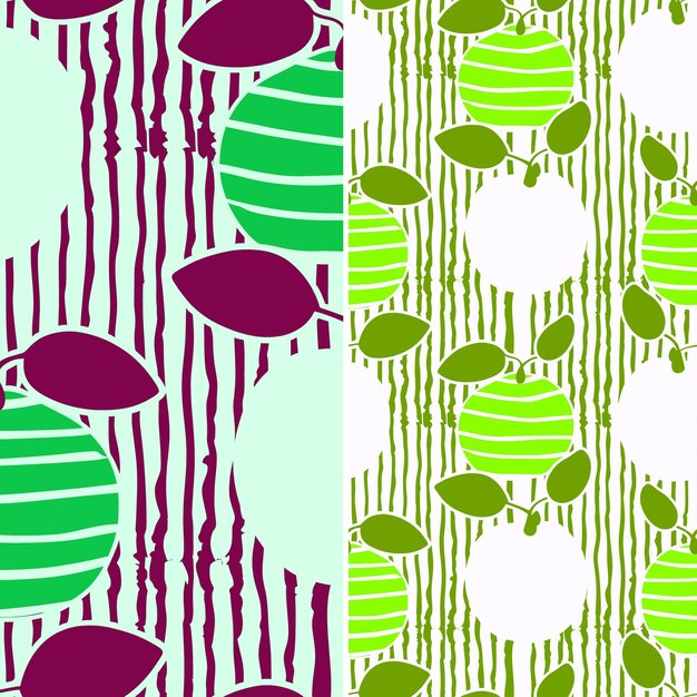 PSD a purple and green pattern with a purple and green leaf