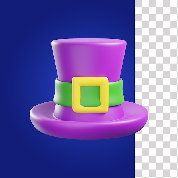 PSD a purple hat with a green buckle