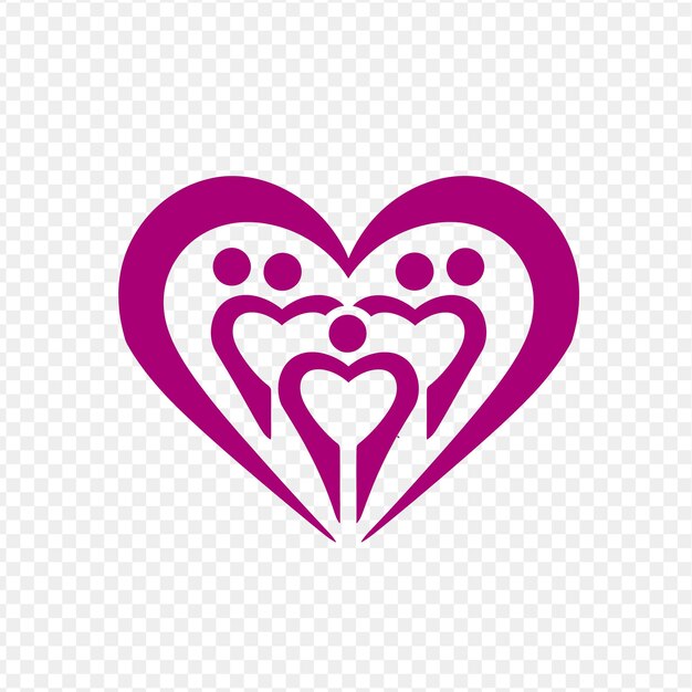 Purple heart on a transparent background