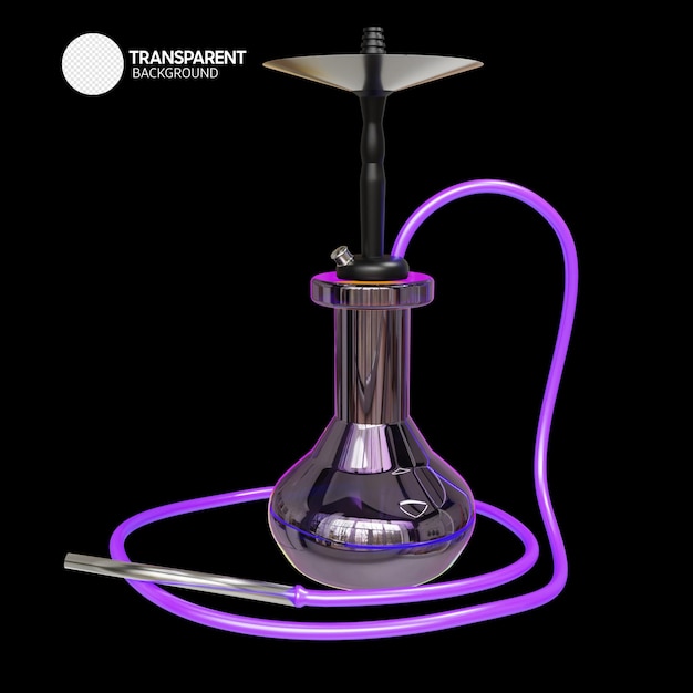 PSD a purple hookah with a white circle in the background