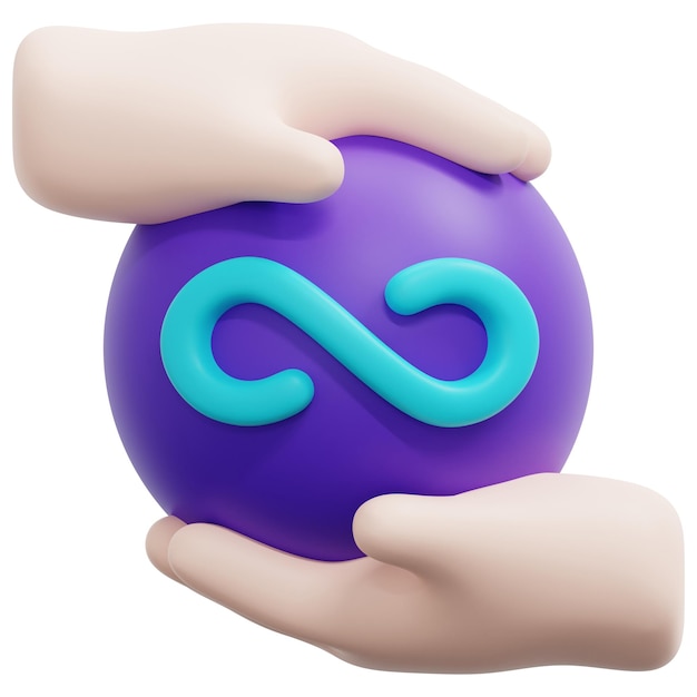 PSD a purple infinity symbol with a blue circle in the middle.