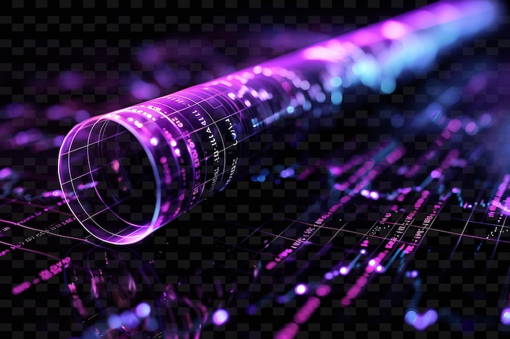 PSD a purple led light that is on a table