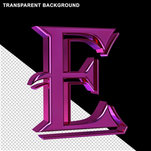 purple letter e