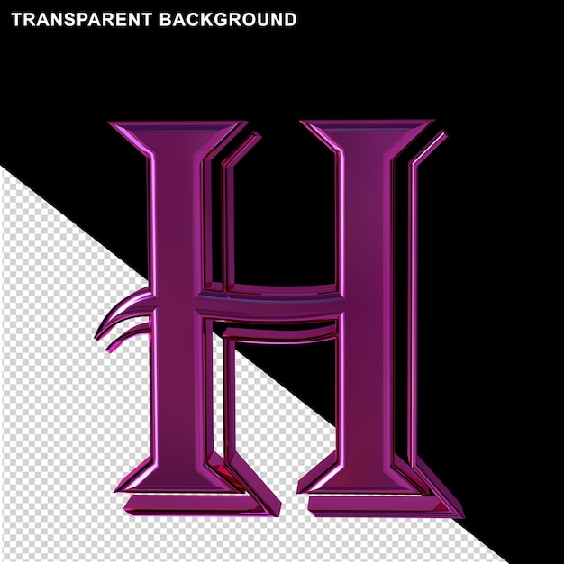 PSD purple letter h