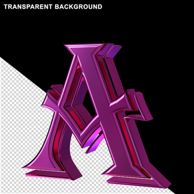 Purple letter a