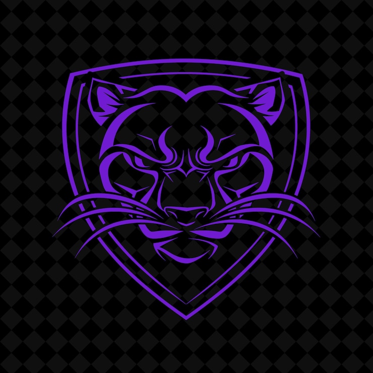 PSD a purple lion head with a purple background
