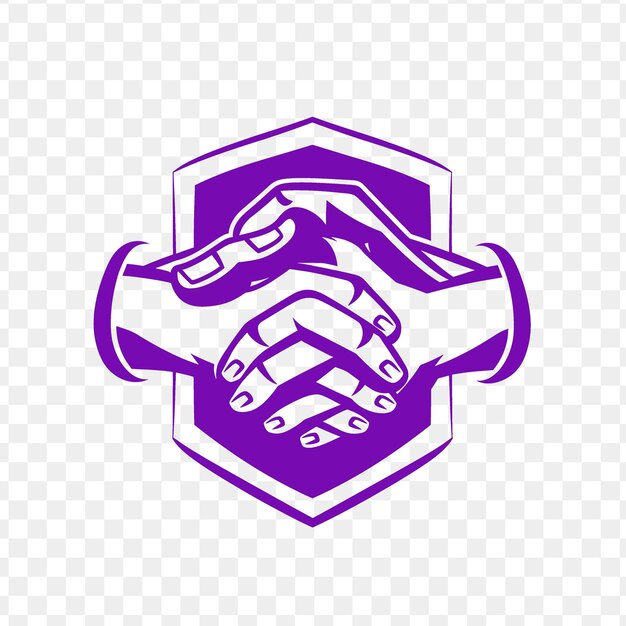 PSD a purple logo with hands on a white background